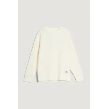 Pánské oblečení MIKINA GANT WAFFLE TEXTURE C-NECK CREAM