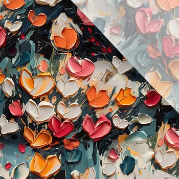 Umělé hedvábí / silky mírně elastické malované srdce