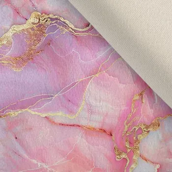 Oděvní strečový samet růžový mramor