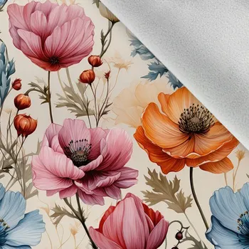 Softshell zimní květiny světlé 145