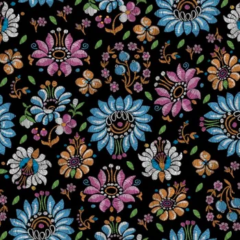 Látka na plavky, fitness oblečení výšivka Očová