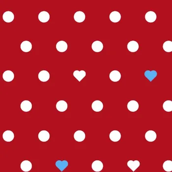 Designová podšívka puntíky a srdíčka červené