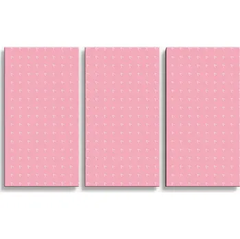 Obraz Sablio Obraz - 3-dílný Bílé čárky na růžové - 120x80 cm