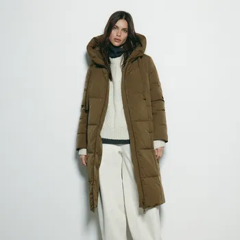 Reserved - Prošívaná péřová bunda - hnědozelená - 678AY-78X - 678AY-78X-S