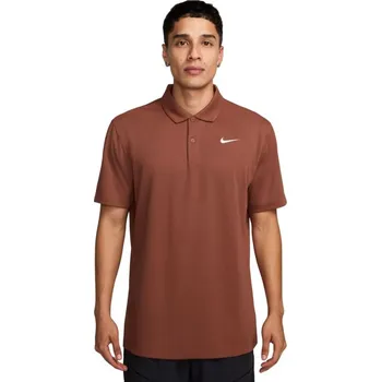 Pánské tenisové polo tričko Nike Court Dri-Fit Solid Hnědý (L)