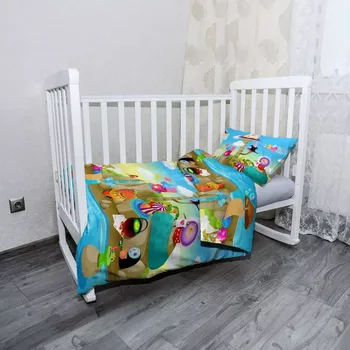 Povlečení Sablio Mikroplyšové dětské povlečení do postýlky Pohádkový svět - 100x135 / 40x60