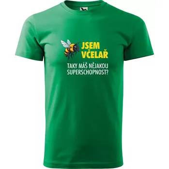 Sablio Tričko s potiskem Jsem včelař, taky máš nějakou superschopnost? - zelené L