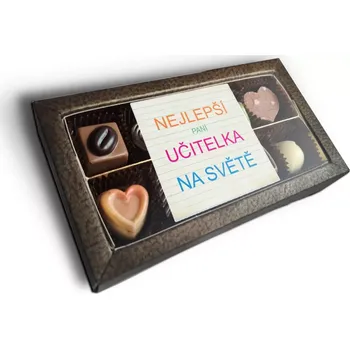 Bonboniéra Sablio Pralinky Nejlepší paní učitelka na světě - 10 ks pralinek