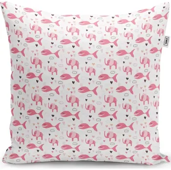 Polštář Sablio Polštář Růžové rybky a sloni - 50x50 cm