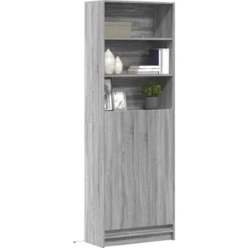 Příborník a kredenc zahrada-XL Skříň highboard s LED šedá sonoma 69 x 32,5 x 200 cm kompozit 3307910