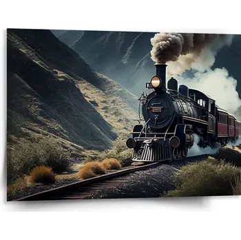 Obraz Sablio Obraz Parní lokomotiva v horách - 150x110 cm