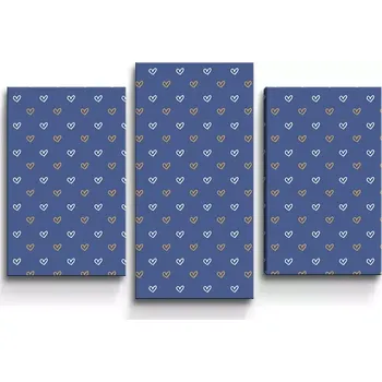 Obraz Sablio Obraz - 3-dílný Srdíčka na modré - 75x50 cm