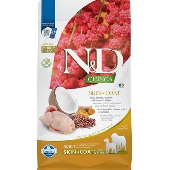 Krmivo pro psa N&D QUINOA Dog GF Skin & Coat, Quail & Coconut Adult Medium & Maxi 2,5 kg