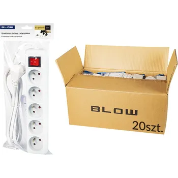 Prodlužovací kabel Síťová prodlužka PR-570WSP 5-zástrčky s uzemněním+vypínač 5m bílá 3x1,5mm balení