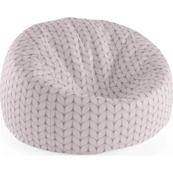 Sedací pytel Sablio Sedací vak Cocoon Bledě růžové pletení - 115 x 75 cm x 45 cm