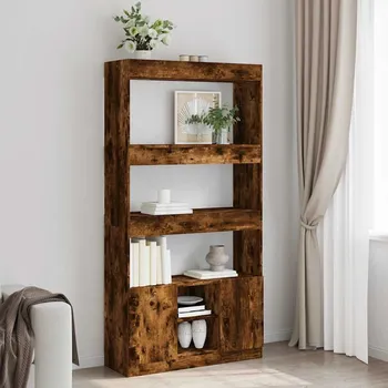 Organizace kuchyně zahrada-XL Skříň highboard kouřový dub 92 x 33 x 180 cm kompozitní dřevo 3309622