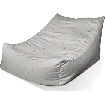 Sedací pytel Sablio Sedací vak Lounge Barevné tečky na béžové - 80 x 95 x 50 cm