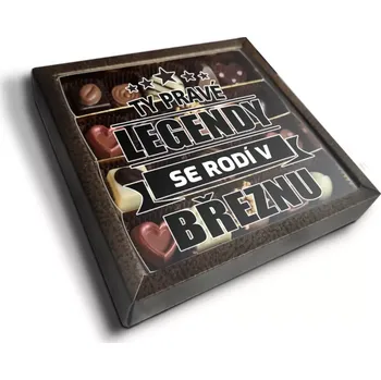 Bonboniéra Sablio Pralinky Ty pravé legendy se rodí v březnu - 20 ks pralinek