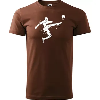 Pánské tričko Sablio Tričko s potiskem Fotbalista Abstrakce - hnědé S