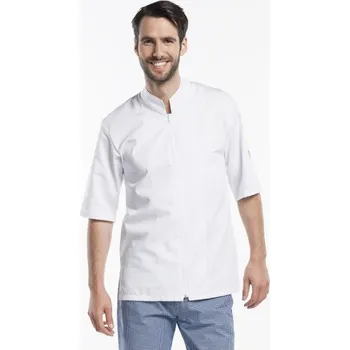 Pánská větrovka Chaud Devant | Kuchařský rondon na zip Monza White Short Sleeve - White / 3XL / 3XL / bílá