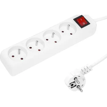Prodlužovací kabel Prodlužovací kabel s uzemněním, vypínač, 1,5m, bílá