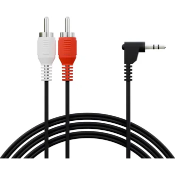 Elektrický konektor Konektor KLINKA 3,5ST úhlový-2xKONEKTOR RCA 1,5m