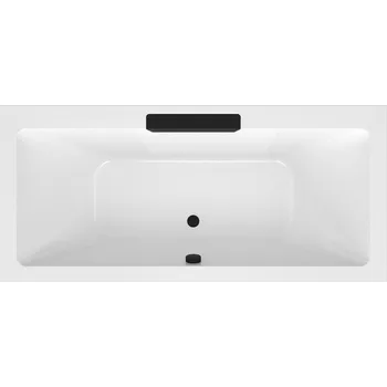 Vana Polysan Cascata obdélníková vana 185 x 85 cm kaskáda černá akrylát bílá 73836.102