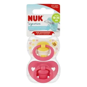 NUK Smoczek uspokajający silikonowy 18-36m Signature różowy op.2 szt. 10177207