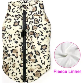 Obleček pro psa Zimní nepromokavá vesta pro psy s fleecovou vložkou (vel. S - 5XL) Barva: leopard, Velikost: S