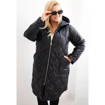 Kesi Włoski Dámská zimní bunda Plus Size prošívaná s kapucí červená Kesi Włoski černá 3449968