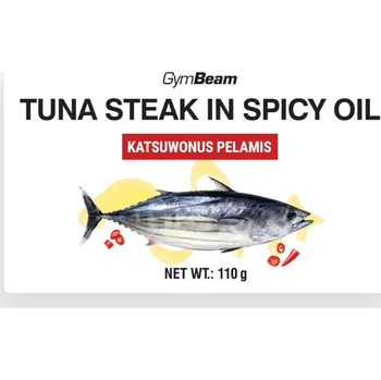 Anabolizér GymBeam Tuna steak in spicy oil 110 g