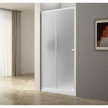 Aqualine Ugga sprchové dveře do niky 110 x 185 cm posuvné bílá sklo Brick matné AWS110