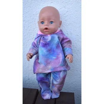 Doplněk pro panenku Sada mikina a polodupky "peří"