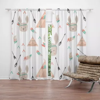 Závěs Sablio Závěs Zajíci u stanu: 2ks 140x250cm