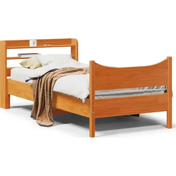 Postel zahrada-XL Rám postele s čelem voskově hnědý 75 x 190 cm masivní borovice 3307070