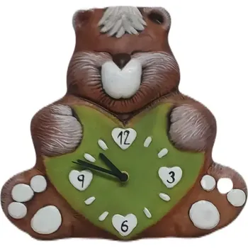 Hodiny Keramické hodiny Méďa 28 x 29 dětské hodiny nástěnné keramika