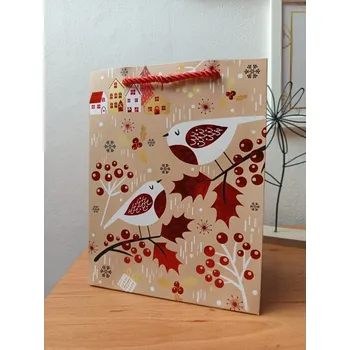 Dárková taška Vánoční dárková taška ptáček