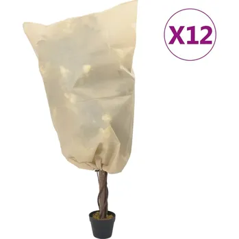 Geotextilie vidaXL Ochranné návleky se stahovací šňůrkou 12 ks 70 g/m² 0,8 x 1,2 m