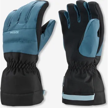 WEDZE Dětské lyžařské rukavice 500 džínové 10 LET MODRÁ|ČERNÁ