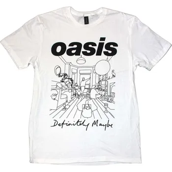 Pánské tričko Oasis Tričko Definitely Maybe Line Drawing Unisex White XL