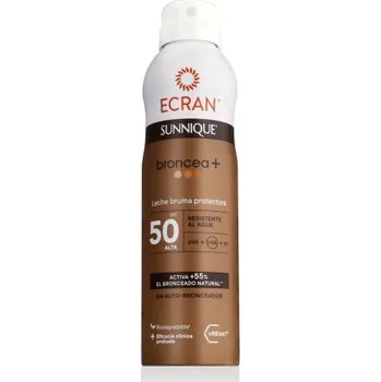 Přípravek na opalování Ecran Sunnique Broncea+ Protective Mist Milk SPF50 samoopalovací krém 250 ml