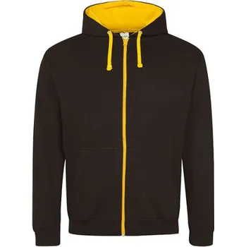 Dámská mikina Just Hoods Dámská mikina na zip JH053 Jet Black-Gold M