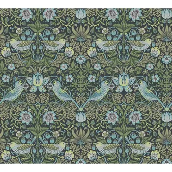 Tapeta A.S. Création | Vliesová tapeta na zeď ART OF EDEN 39056-1 | 0,53 x 10,05 m | zelená, modrá, černá + Zelená, modrá, černá vliesová tapeta na stěnu 390561 v rozměru 0,53 x 10,05 m