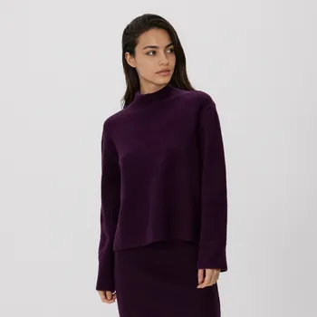 Dámský svetr Reserved - Svetr se stojáčkem - mahagonová - 050GS-93X - 050GS-93X-M