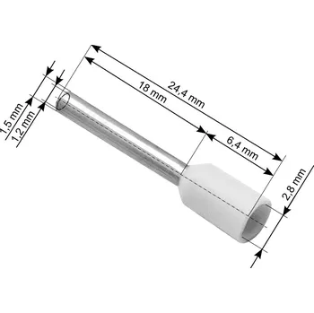 Bílá izolační objímka konektoru 0,75/18