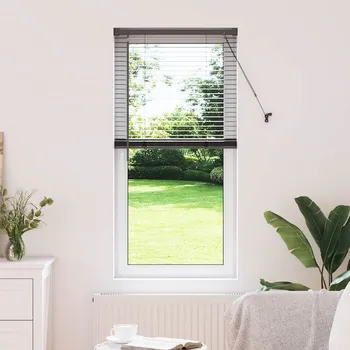 Roleta Žaluziové rolety se záclonami Černá 130 x 65 cm Hliník IM_42006115