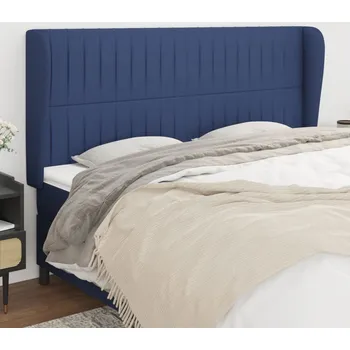 Čelo postele typu ušák modré 183x23x118/128 cm textil IM_3118214