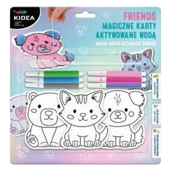 Set školních potřeb Magiczne karty aktywowane wodą friends KIDEA