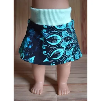 Doplněk pro panenku Sukně tmavá s modrými mandalami