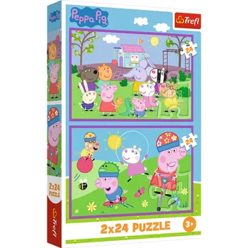 Puzzle Trefl Puzzle 2x24 Prasátko Peppa / Peppa na hřišti